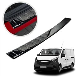 Rear bumper trim for Opel Vivaro C (K0) 2019- | Black chrome steel Piano