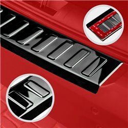 Rear bumper trim for Volkswagen VW Golf Sportsvan I 2014-2020 | steel Piano