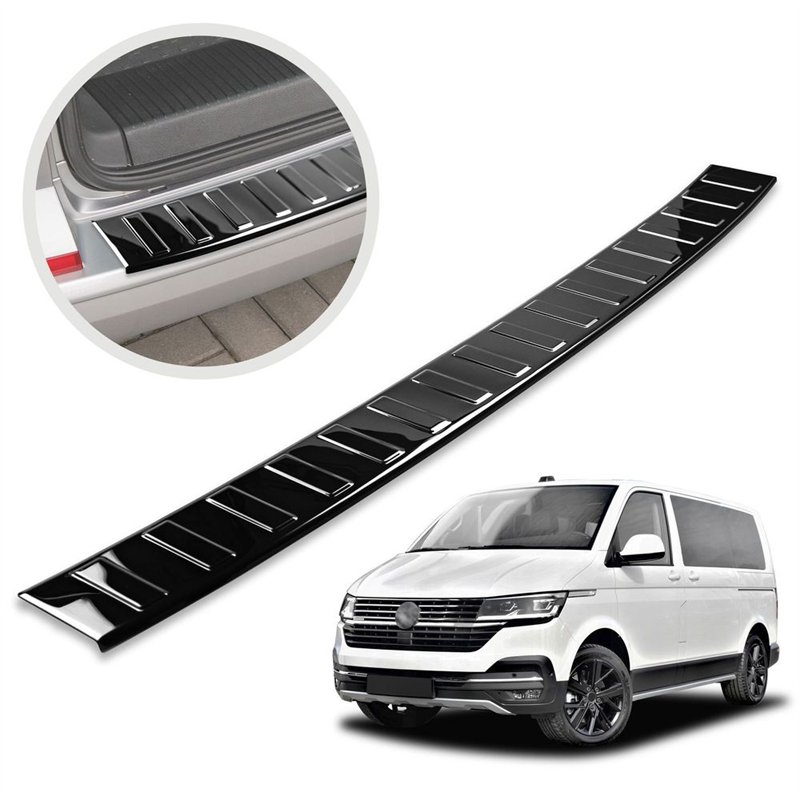 Rear bumper trim for Volkswagen VW Caravelle (T6.1) 2019-2023 | steel Piano