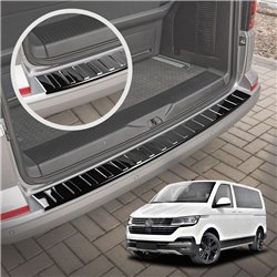 Rear bumper trim for Volkswagen VW Caravelle (T6.1) 2019-2023 | steel Piano