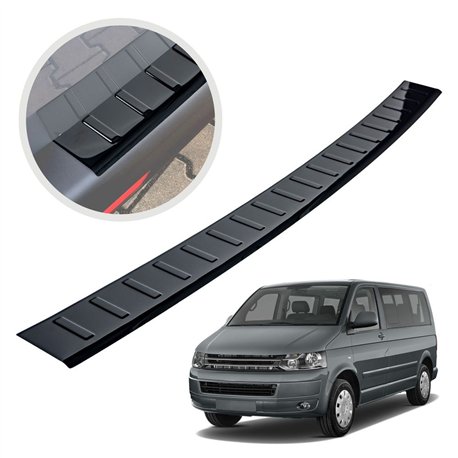 Rear bumper trim for Volkswagen VW Transporter (T5) 2003-2015 | steel Piano