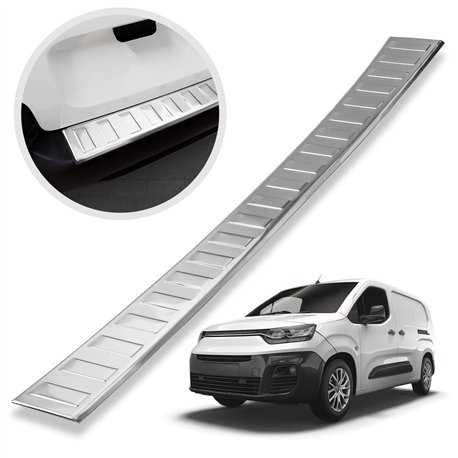 Rear bumper trim for Fiat Doblo III (510/511) 2022- | Silver steel Brushed