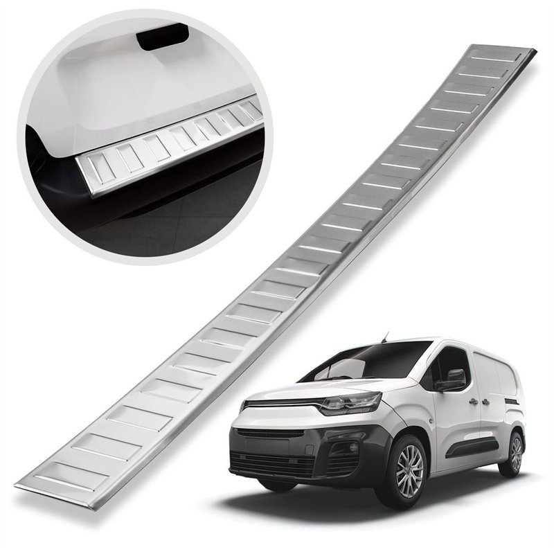 Rear bumper trim for Fiat Doblo III (510/511) 2022- | Silver steel Brushed