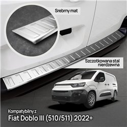 Rear bumper trim for Fiat Doblo III (510/511) 2022- | Silver steel Brushed