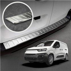 Rear bumper trim for Fiat Doblo III (510/511) 2022- | Silver steel Brushed