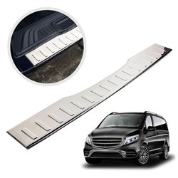 Rear bumper trim for Mercedes V-Class (W447) 2014- | Chrome steel Polished