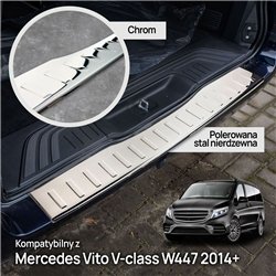 Rear bumper trim for Mercedes V-Class (W447) 2014- | Chrome steel Polished