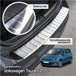 Rear bumper trim for Volkswagen VW Touran II (5T) 2015- | Silver steel
