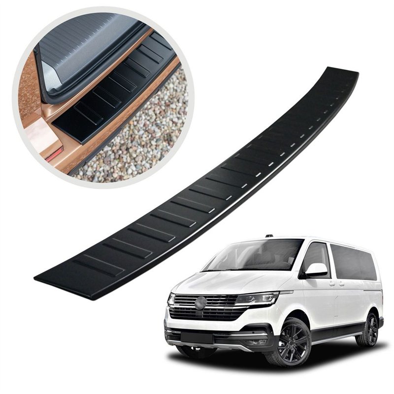 Rear bumper trim for Volkswagen VW Caravelle (T6.1) 2019-2023 | Black steel