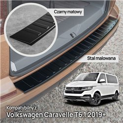 Rear bumper trim for Volkswagen VW Caravelle (T6.1) 2019-2023 | Black steel