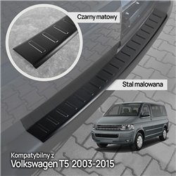 Rear bumper trim for Volkswagen VW Transporter (T5) 2003-2015 | Black steel