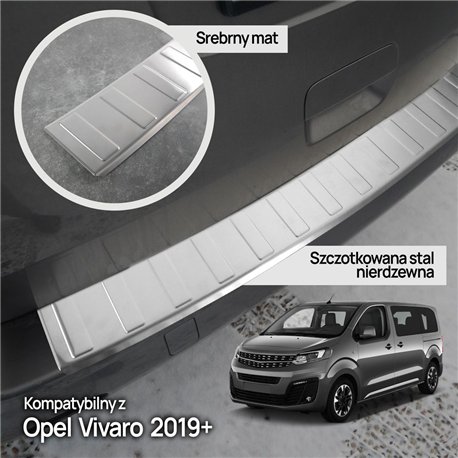 Rear bumper trim for Opel Vivaro C (K0) 2019- | Chrome steel Brushed