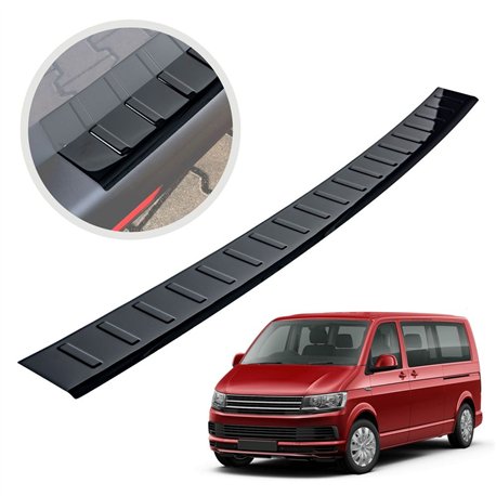 Rear bumper trim for Volkswagen VW Transporter (T6) 2015-2019 | steel Piano