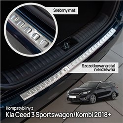Rear bumper trim KIA Ceed Sportswagon Station Wagon III Kombi 2018- | steel