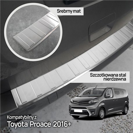 Rear bumper trim for Toyota Proace II (MDZ/MPY) 2016- | Chrome steel