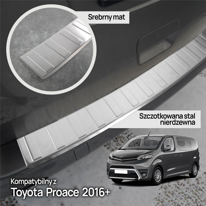 Rear bumper trim for Toyota Proace II (MDZ/MPY) 2016- | Chrome steel