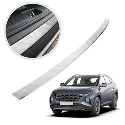 Rear bumper trim for Hyundai Tucson IV (NX4E) 2020- | Silver steel Brushed