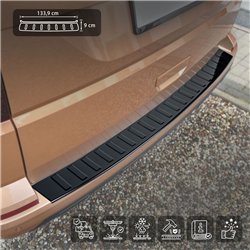Rear bumper trim for Volkswagen VW Multivan (T6) 2015-2019 | steel Piano