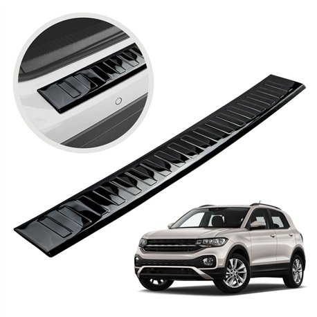 Rear bumper trim for Volkswagen VW T-Cross I PRE-FL 2019-2023 | steel Piano