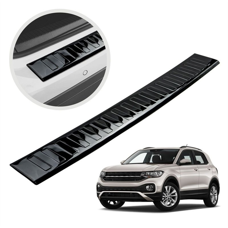 Rear bumper trim for Volkswagen VW T-Cross I PRE-FL 2019-2023 | steel Piano