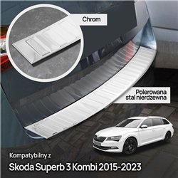 Rear bumper trim Skoda Superb Station Wagon III PRE-FL Kombi 2015-2019 stee