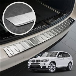 Rear bumper trim for BMW X3 (F25) FL 2014-2017 | Silver steel Brushed