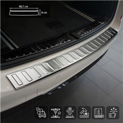 Rear bumper trim for BMW X3 (F25) FL 2014-2017 | Silver steel Brushed