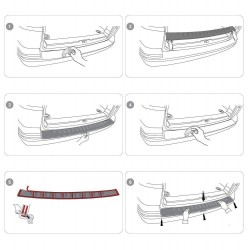 Rear bumper trim for BMW X3 (F25) FL 2014-2017 | Silver steel Brushed