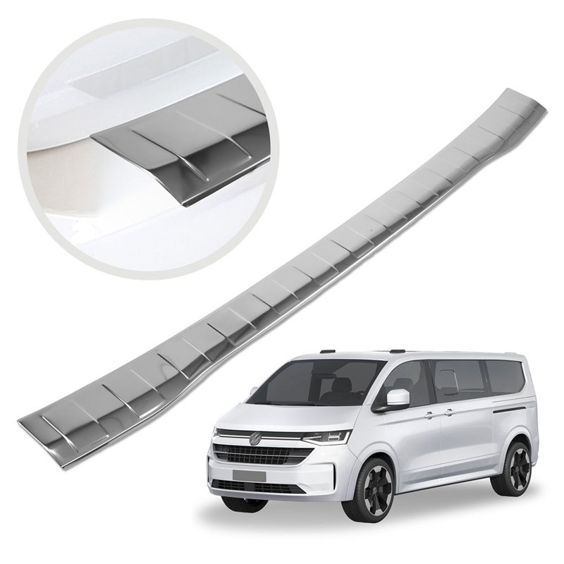 Rear bumper trim for Volkswagen VW Caravelle (T7) 2025- | Chrome steel