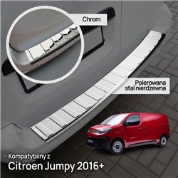Rear bumper trim for Citroen Jumpy III (V) 2016- | Chrome steel Polished