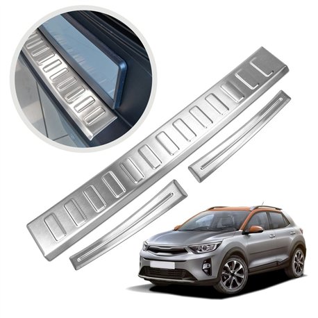 Rear bumper trim for KIA Stonic I (YB) PRE-FL 2017-2025 | Silver steel
