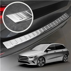 Rear bumper trim for Mercedes B-Class (W247) 2019- | Silver steel Brushed