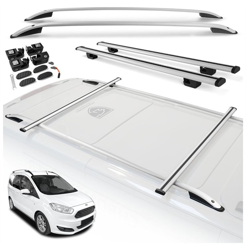 Roof rails with cross bars included Ford Tourneo Courier I 2014-2023 Alumin