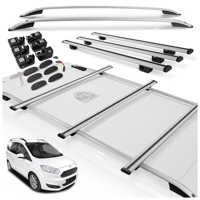 Roof rails with cross bars included Ford Tourneo Courier I 2014-2023 Alumin