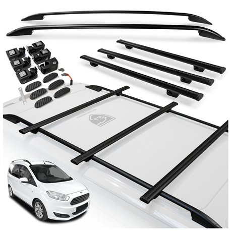 Roof rails with cross bars included Ford Tourneo Courier I 2014-2023 Alumin