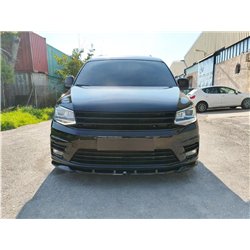 Front splitter for Volkswagen VW Caddy IV (SA | DU) 2015-2020 Black ABS