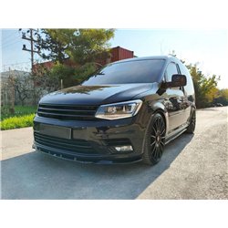 Front splitter for Volkswagen VW Caddy IV (SA | DU) 2015-2020 Black ABS
