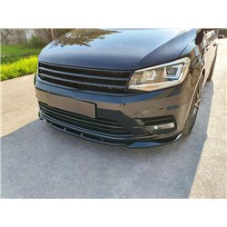 Front splitter for Volkswagen VW Caddy IV (SA | DU) 2015-2020 Black ABS