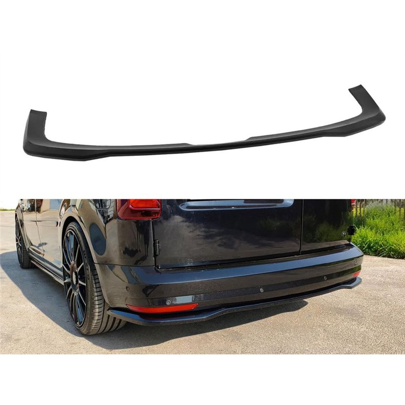 Rear bumper lip for Volkswagen VW Caddy IV (SA | DU) 2015-2020 Black ABS