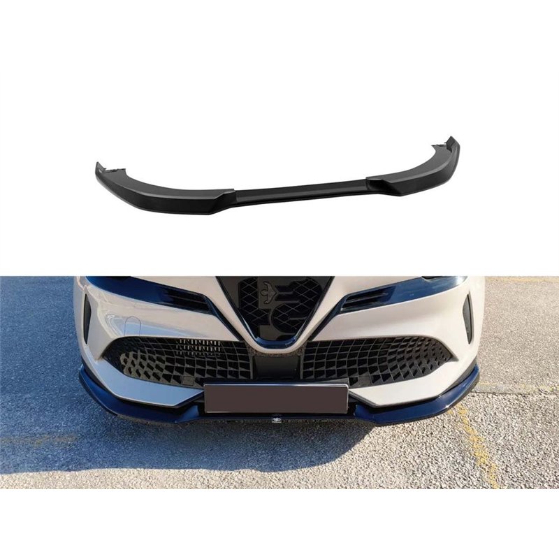 Front splitter for Alfa Romeo Junior I (966) 2024- | Black ABS Shiny