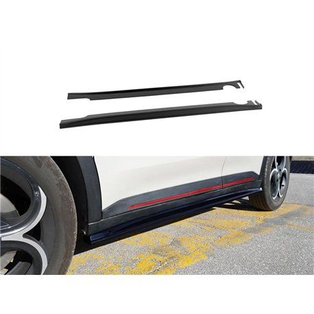 Side skirt extensions for Alfa Romeo Junior I (966) 2024- | Black ABS Shiny