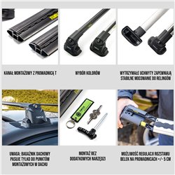 Bagażnik dachowy do Ford Kuga II 2013-2019 Aluminium plastik