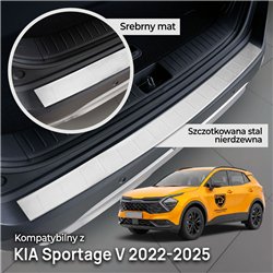 Rear bumper trim for KIA Sportage V (NQ5E) PRE-FL 2022-2025 | Silver steel