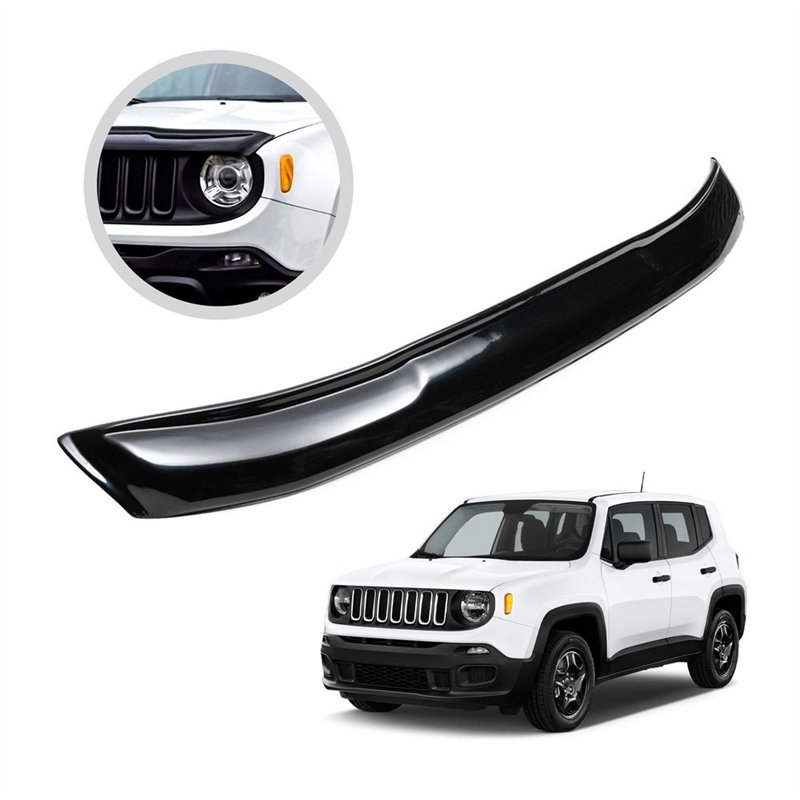 Bonnet guard for Jeep Renegade I (BU) 2014-2025 | Black ABS plastic Matte