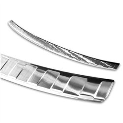 Rear bumper trim for Audi Q3 II (F3) 2018-2025 | Silver steel Brushed