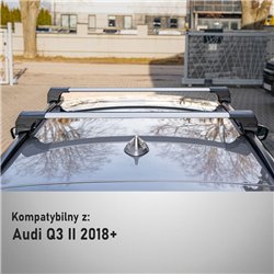 Roof rack for Audi Q3 II (F3) 2018-2025 | Elegance V2 Silver Aluminum Matte