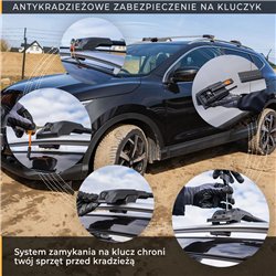 Roof rack for Fiat Panda Cross Hatchback III 2014-2024 Aluminum Plastic