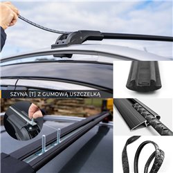 Roof rack for Fiat Panda Cross Hatchback III 2014-2024 Aluminum Plastic