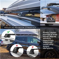 Roof rack for Fiat Panda Cross Hatchback III 2014-2024 Aluminum Plastic