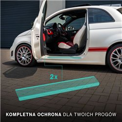 Listwy progowe przednie Fiat Panda Hatchback III 2012-2025 Czarny Srebrny s